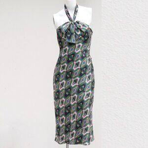 Laundry by Shelli Segal Silk Handkerchief Paisley print slip style Dress Size 4